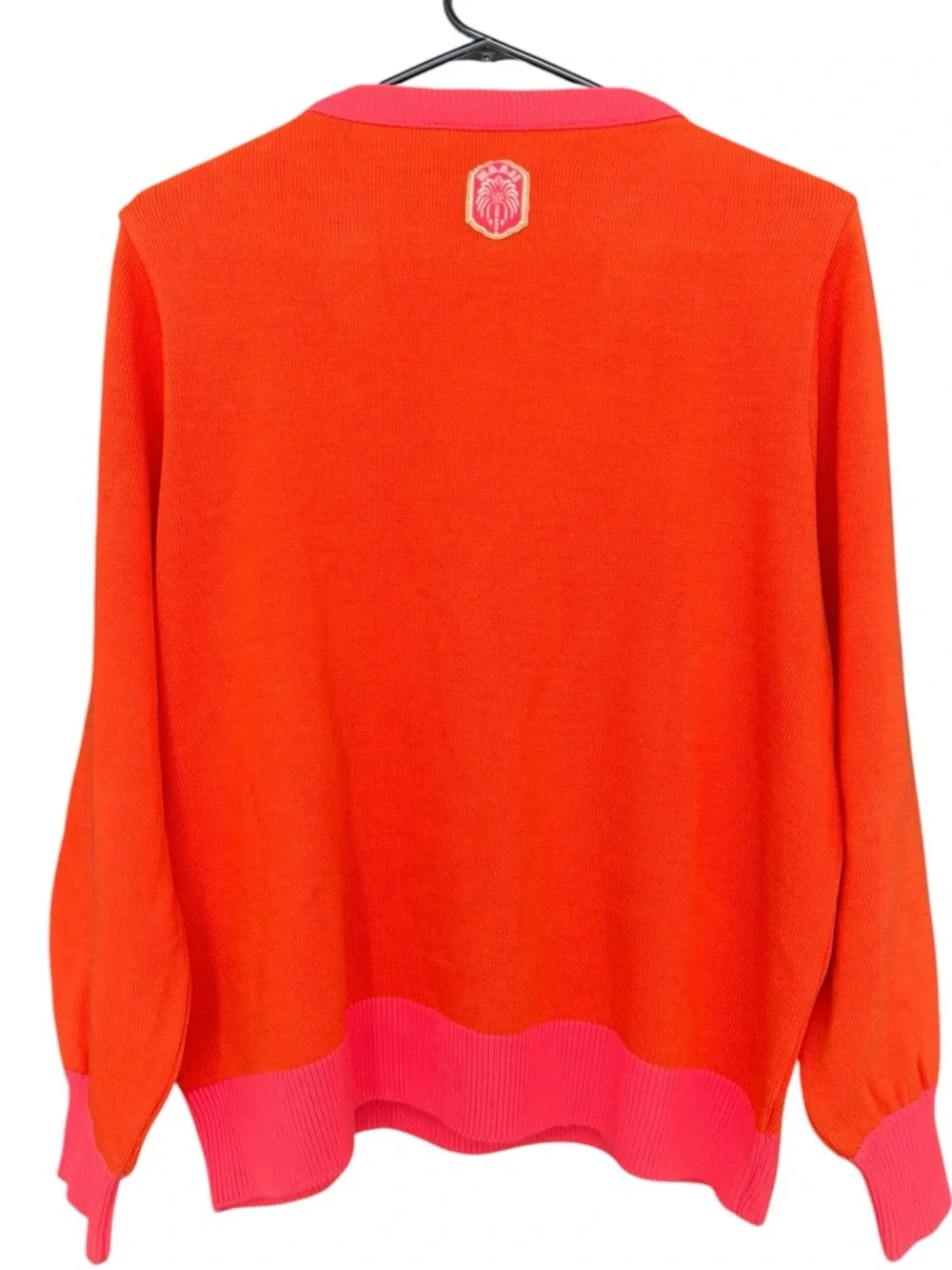 Maaji Palm View Blink Sweater Medium Coral Vacation Graphic Crewneck Pullover - Picture 5 of 7